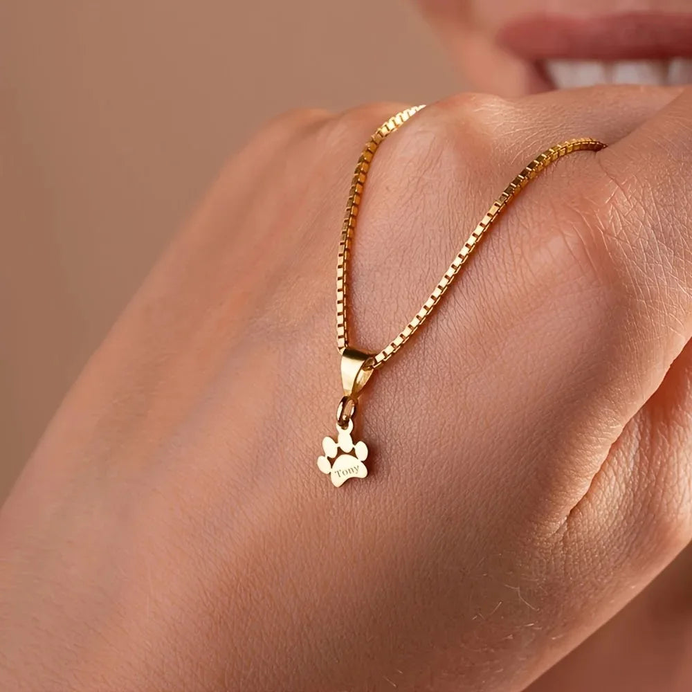 Custom Name Paw Necklace