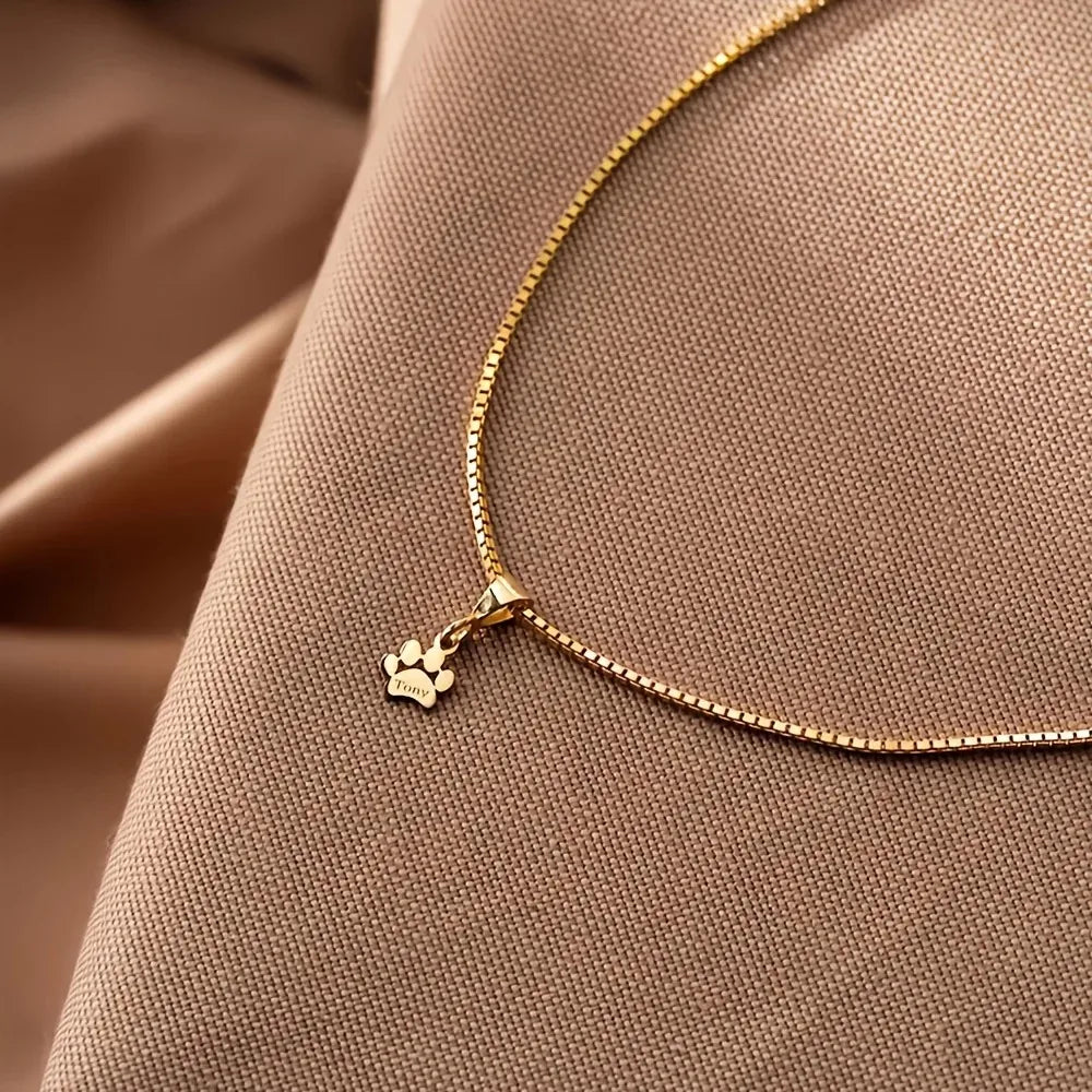 Custom Name Paw Necklace