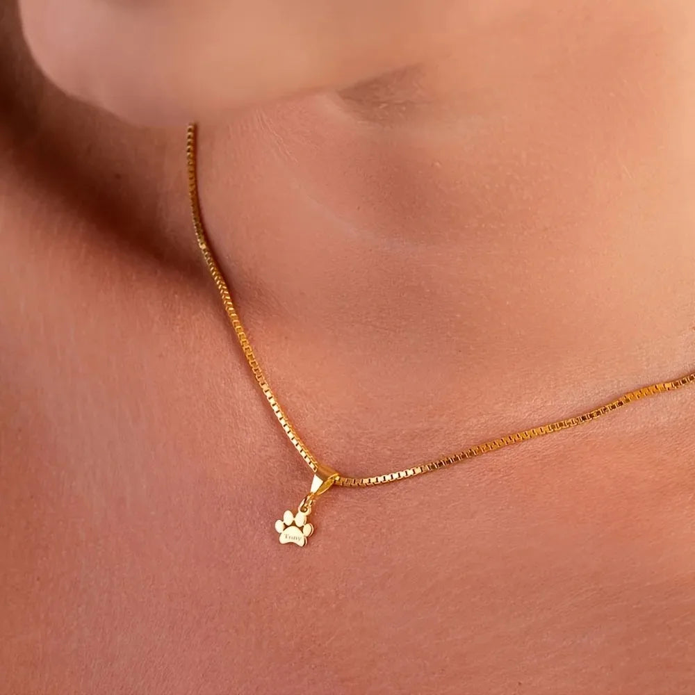 Custom Name Paw Necklace